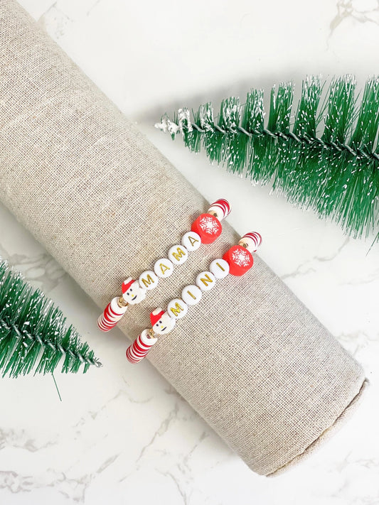 Christmas Mama + Mini Stretch Bracelet Sets