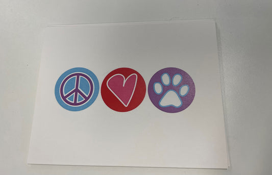 Peace Love Paws Postcard