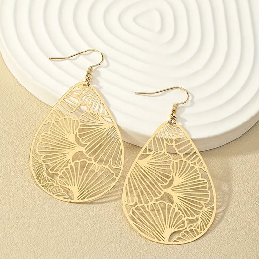 Gold Fan Earrings