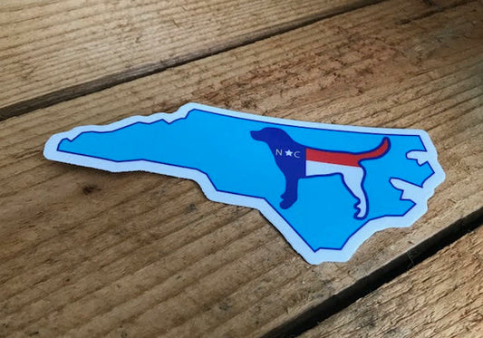 NC State with Dog Sticker