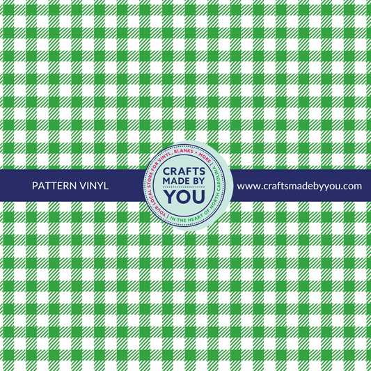 Pattern Adhesive Vinyl - Green Check