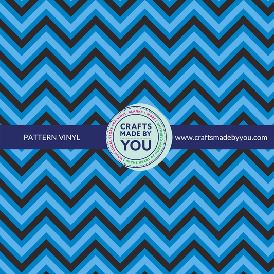 12" x 12" Pattern Adhesive Vinyl - Shades of Blue Chevron