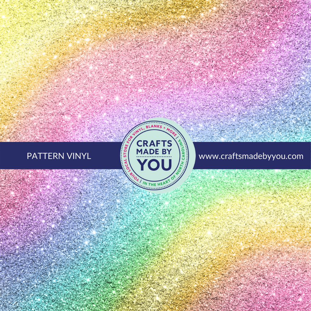 12 x 12 Pattern Adhesive Vinyl- Pastel Rainbow Glitter – Crafts Made by  You