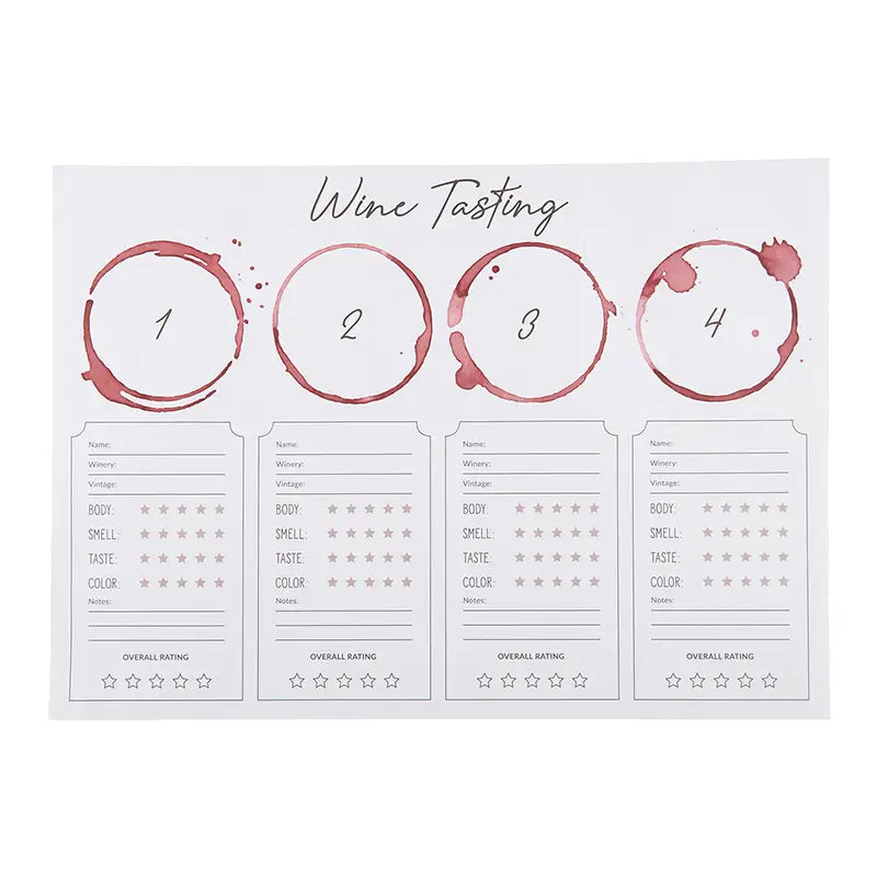 Wine Tasting Placemat 24 Pack