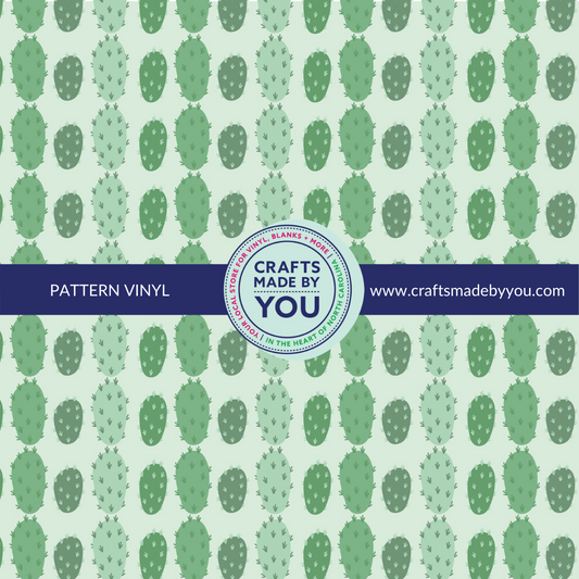 Pattern Heat Transfer Vinyl HTV Green Cactus