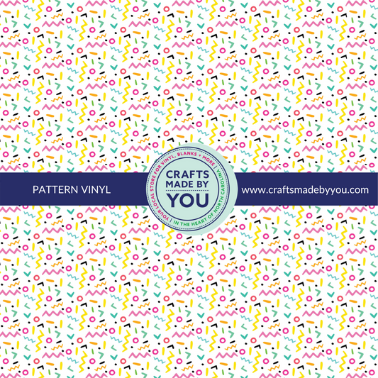 12" x 12" Pattern Adhesive Vinyl- 90's Party