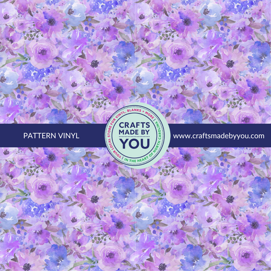 12" x 12" Pattern Adhesive Vinyl - Purple Floral