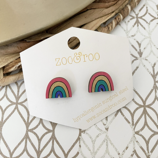 Handpainted Rainbow Studs